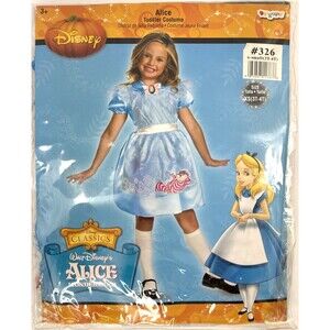 Disney Alice in Wonderland Classic Child Girls Costume Pretend Play XS 3T-4T‎